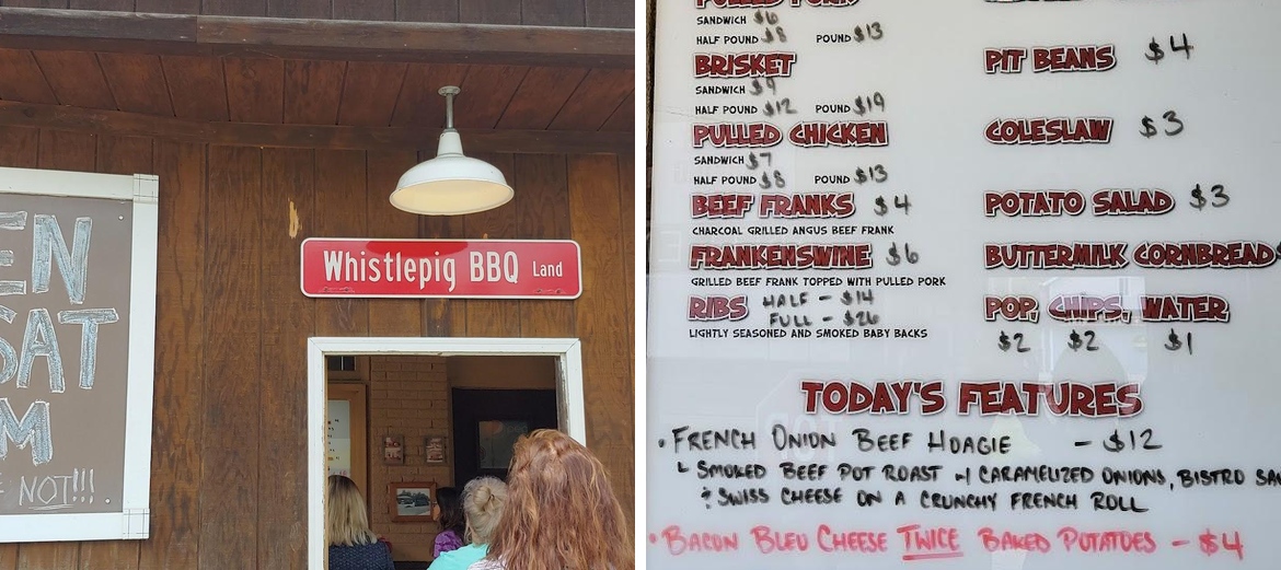 The Whistlepig BBQ Menu